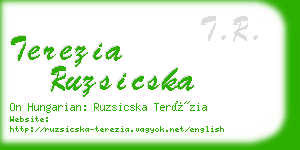 terezia ruzsicska business card